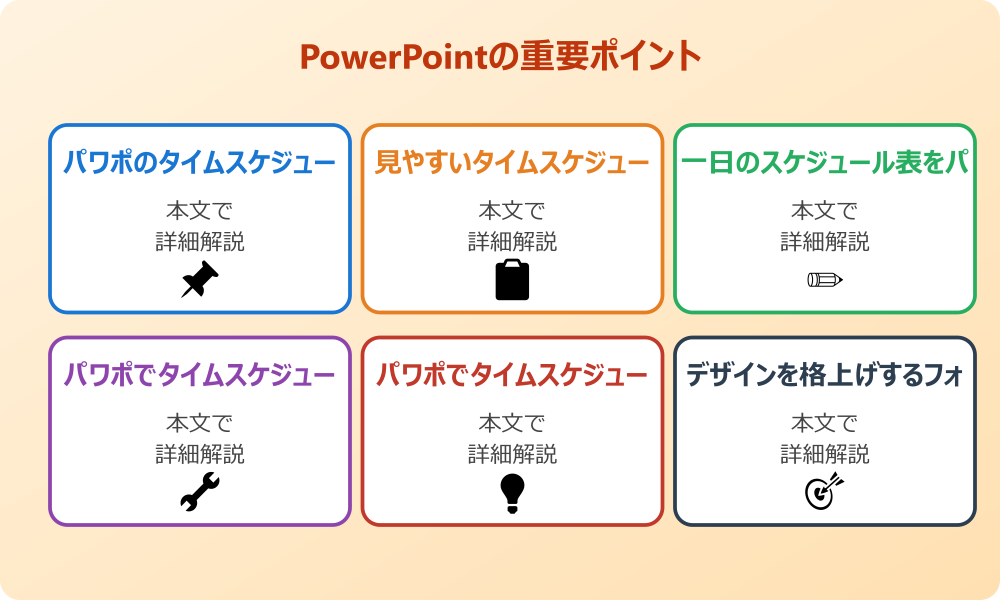 パワポでタイムスケジュールを作る基本的な方法