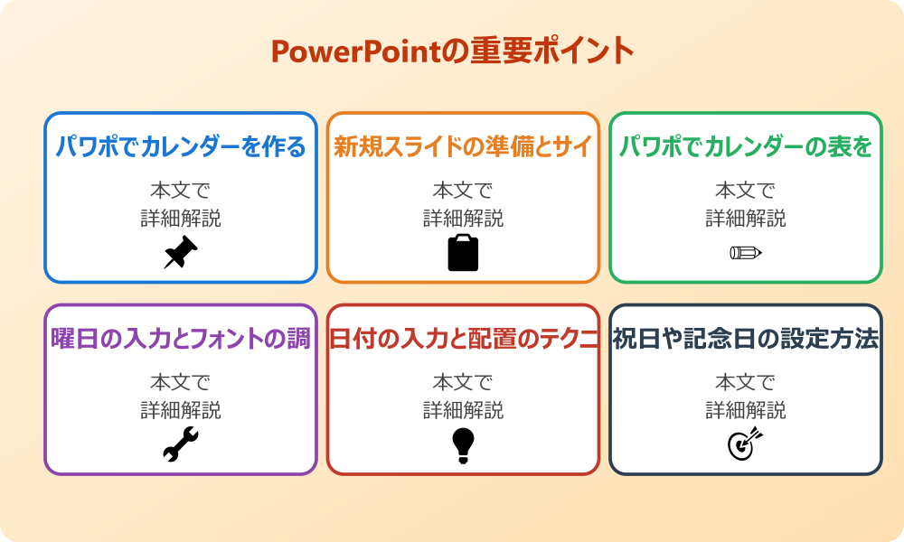 パワポでのカレンダーの作り方の基本ステップ