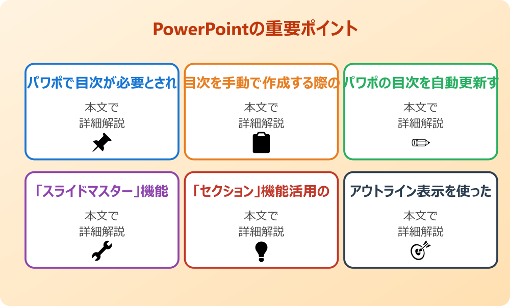 パワポの目次を自動で作成する基本的な考え方
