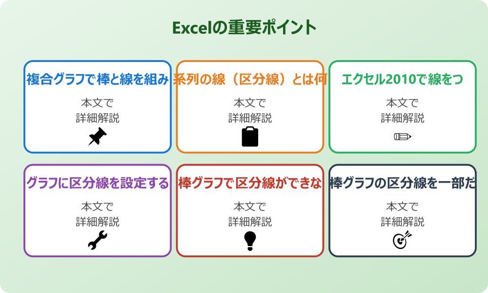 エクセルの棒グラフを線でつなぐ基本的なアプローチ