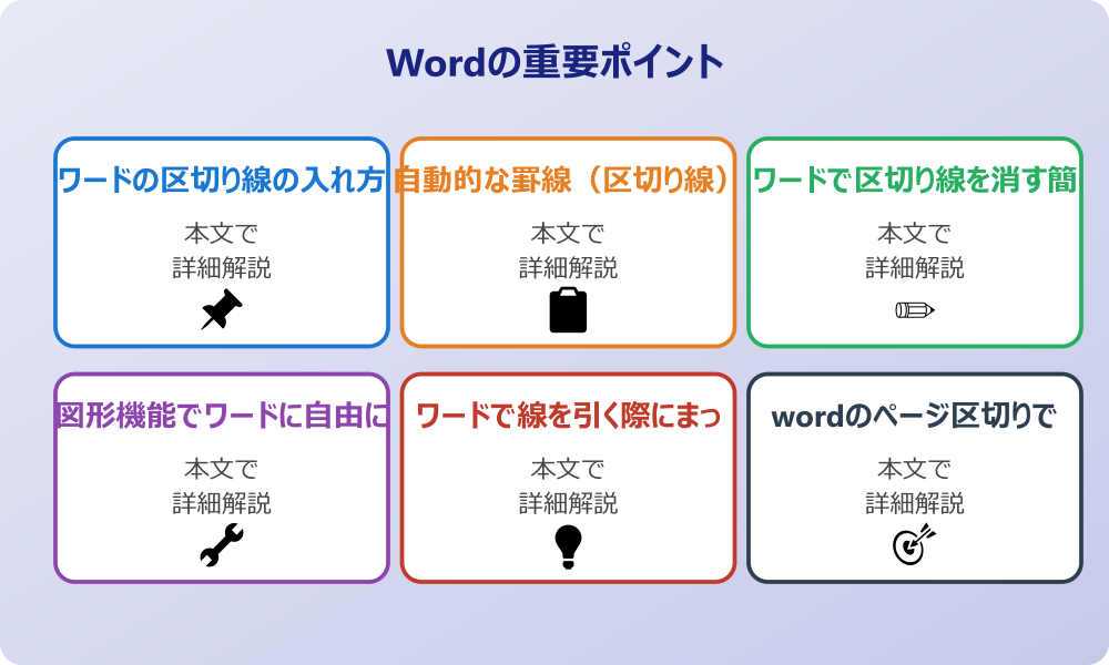ワードの区切り線とデザインの基本操作