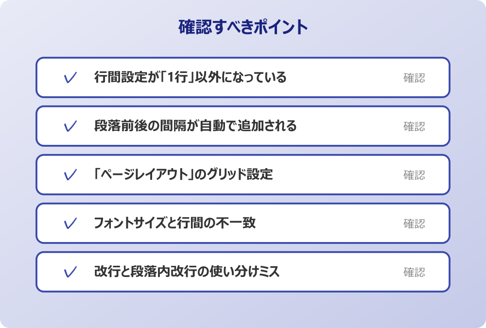 改行と段落内改行の使い分けミス