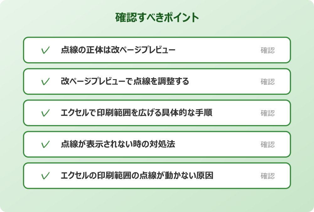 エクセルの印刷範囲の点線が動かない原因