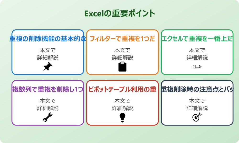 エクセルで重複を削除し1つだけ残す基本機能