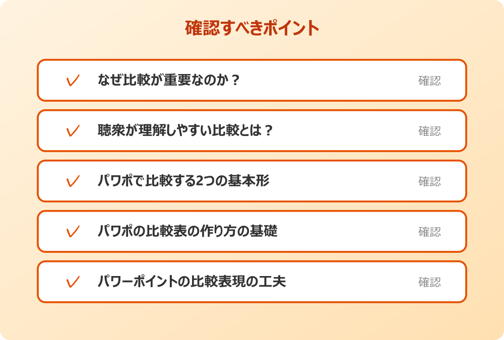 パワーポイントの比較表現の工夫