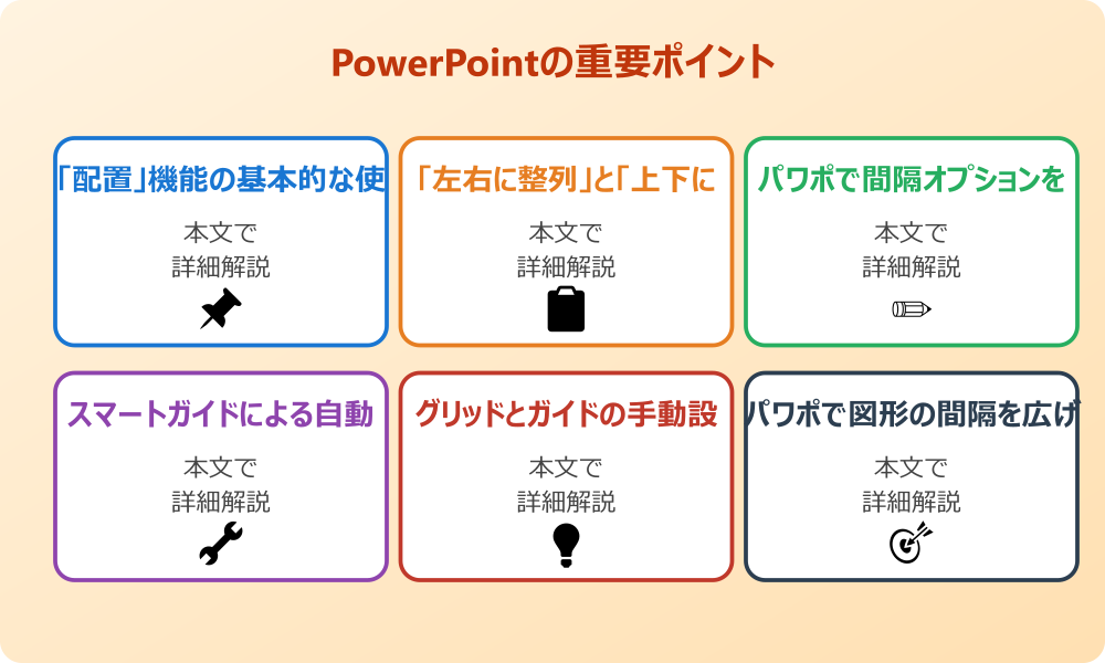 パワポで図形を等間隔に配置する基本的なテクニック