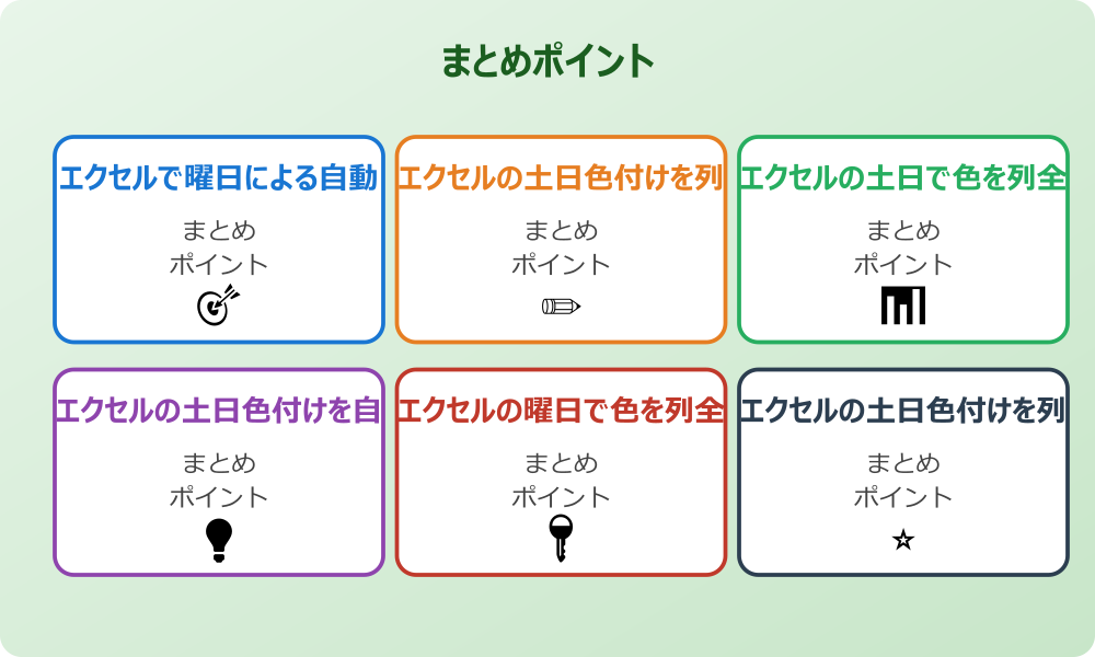 エクセルの土日祝日色付けにおける優先順位の考え方