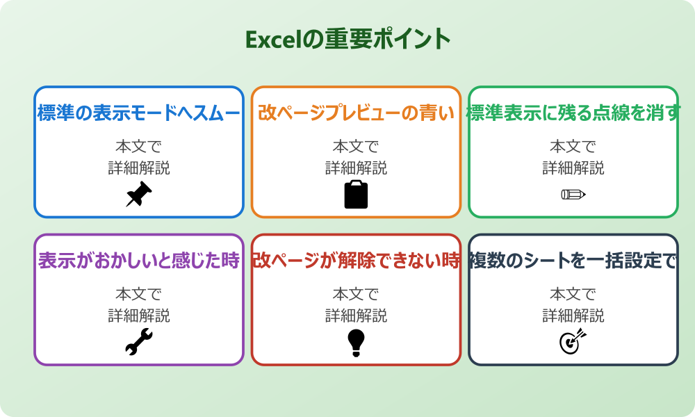 エクセルの改ページプレビューを解除して表示を戻す方法