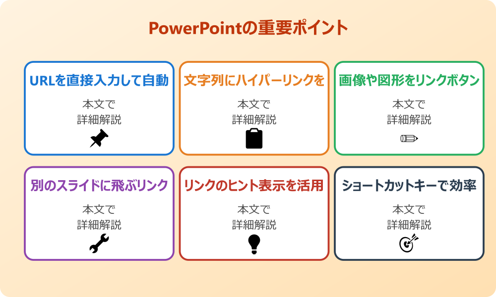 パワポにURLのリンクを貼る基本と応用