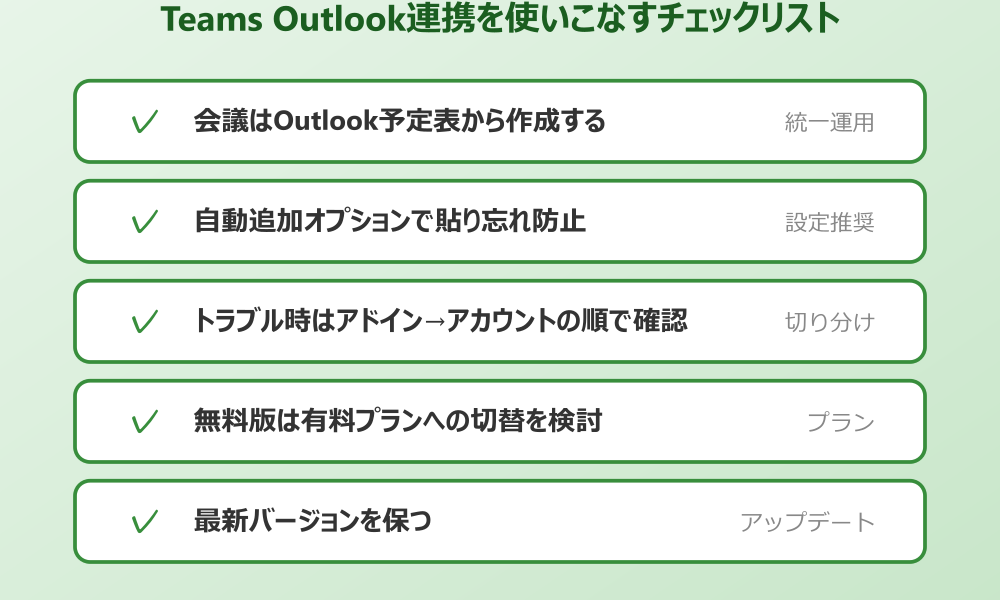 teams outlook連携を使いこなすためのまとめ