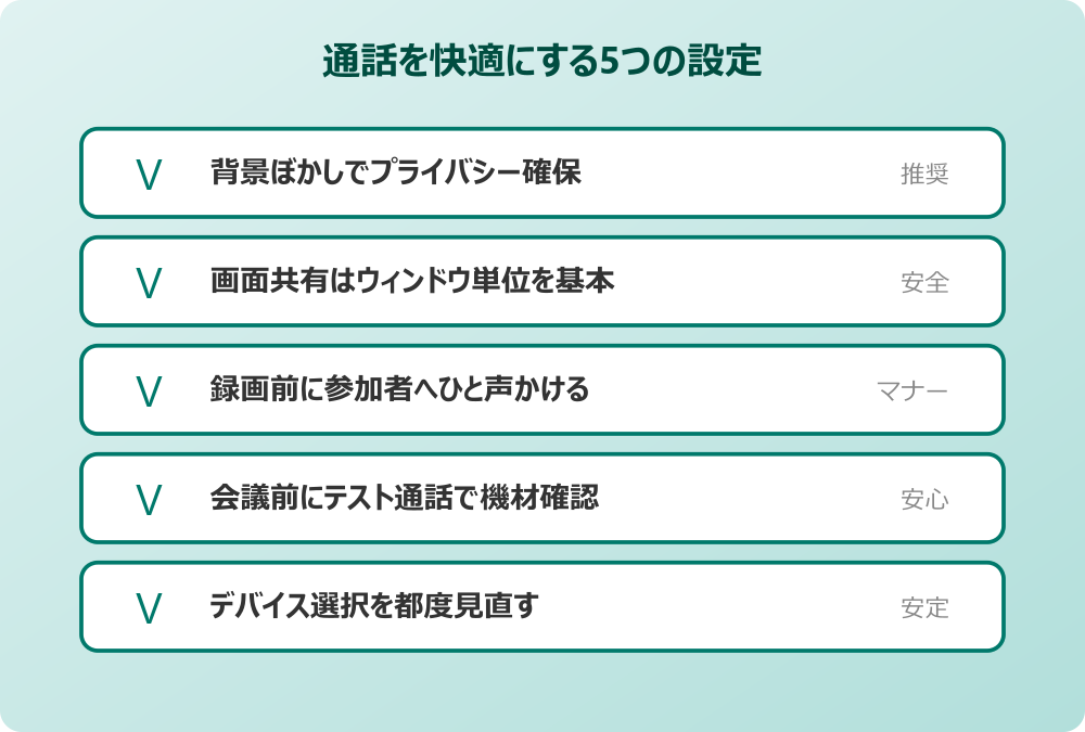 teams ビデオ通話 通話を快適にする5つの設定