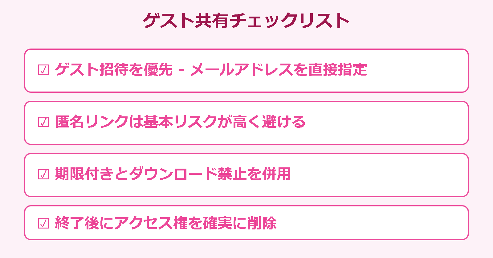 Teamsファイル共有 アクセス権 ゲスト共有チェックリスト