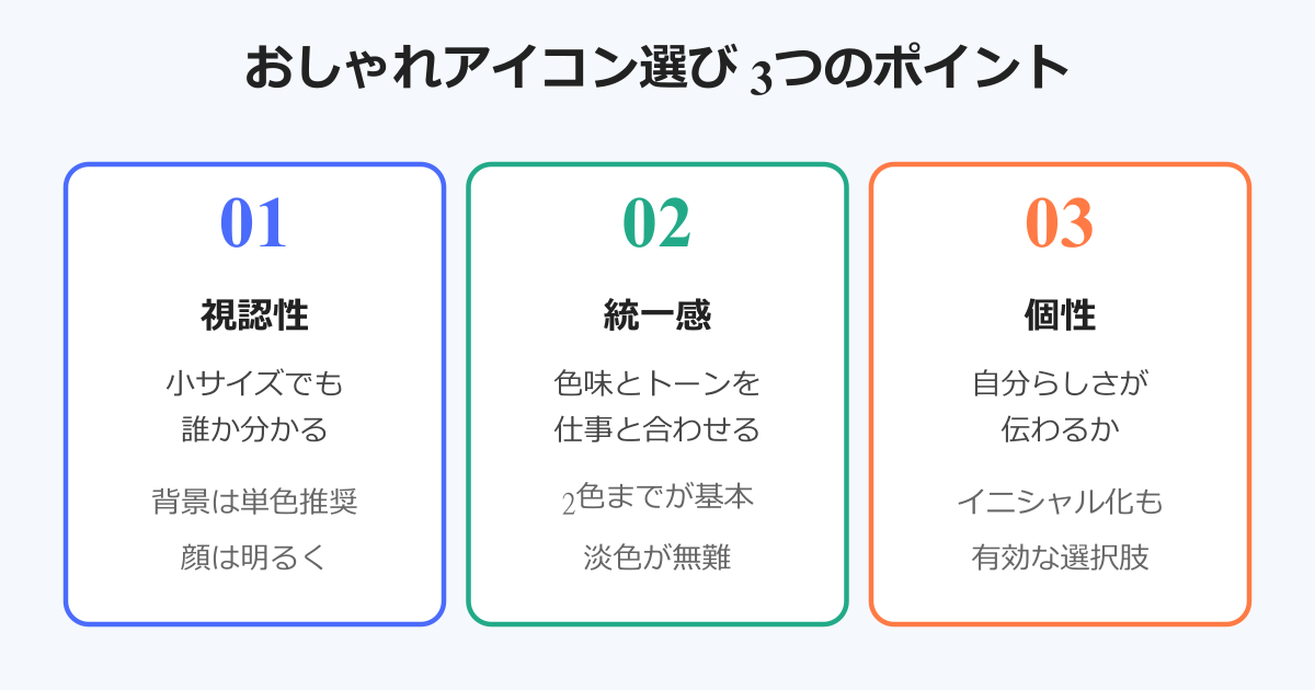 teams アイコン おしゃれ 選びの3つのポイント