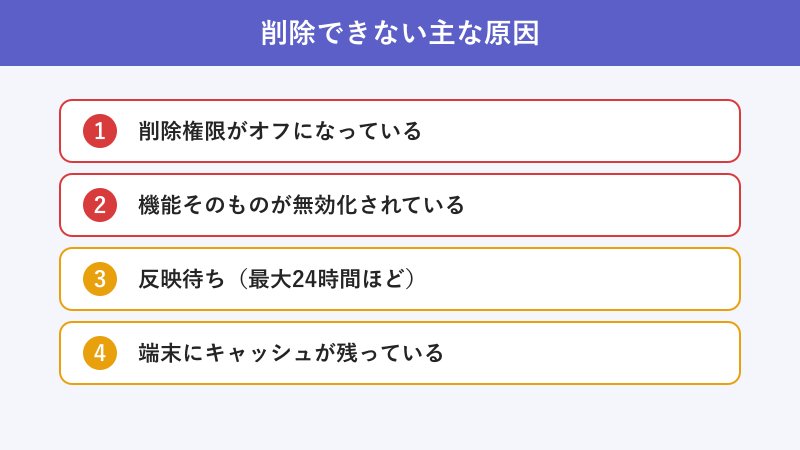 絵文字を削除できない主な原因のチェックリスト