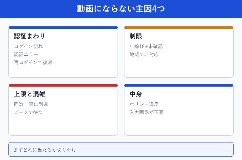 動画にならない主因4つ