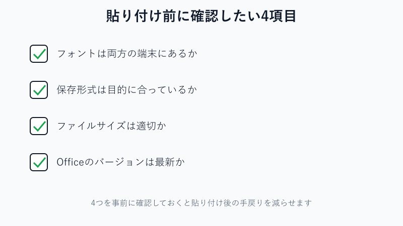 貼り付け前に確認したい4項目チェックリスト