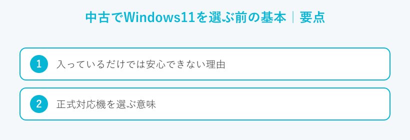 中古でWindows11を選ぶ前の基本の要点