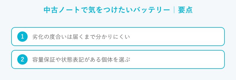 中古ノートで気をつけたいバッテリーの要点