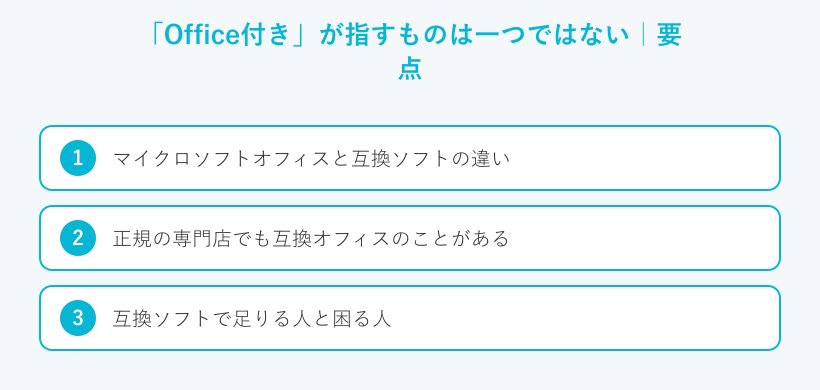 「Office付き」が指すものは一つではないの要点