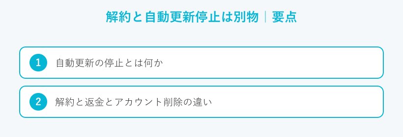 解約と自動更新停止は別物の要点