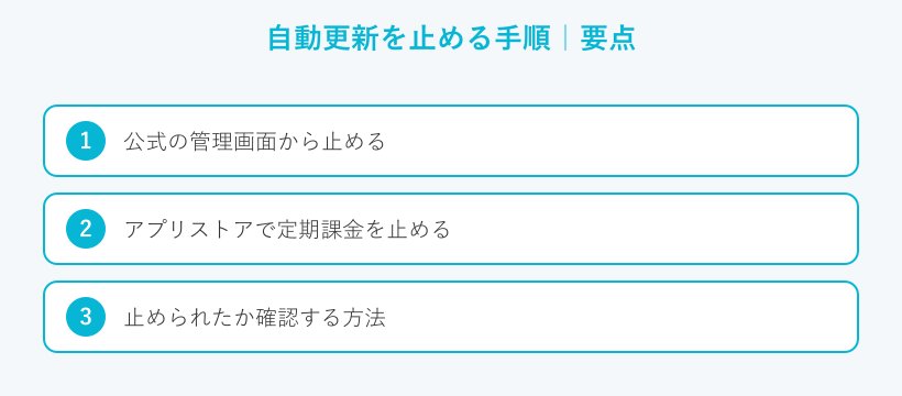 自動更新を止める手順の要点