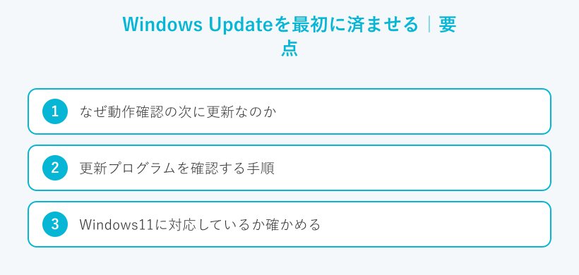 Windows Updateを最初に済ませるの要点
