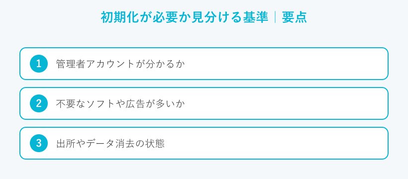 初期化が必要か見分ける基準の要点