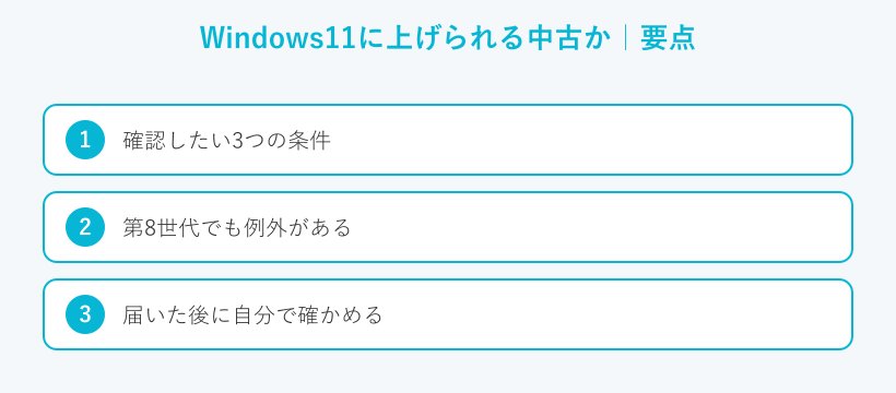 Windows11に上げられる中古かの要点