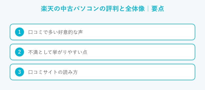 楽天の中古パソコンの評判と全体像の要点